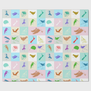 Papier Cadeau Motif d'oiseaux néo-zélandais