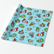 Motif doux de caractère de Noël de Kawaii