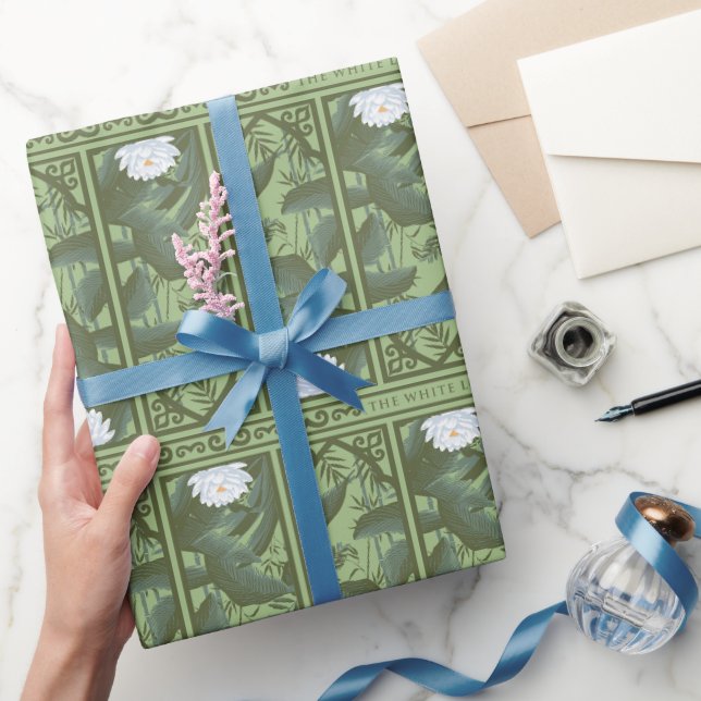 Papier Cadeau Motif du panneau Lotus Botanique - Le Lotus Blanc (Cadeaux)