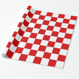 Papier Cadeau Motif du tableau de contrôle XL blanc rouge