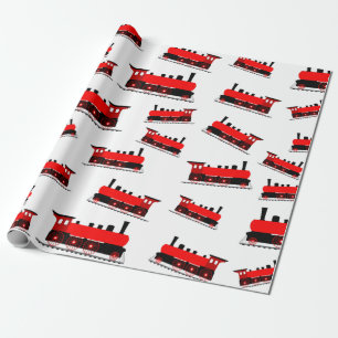 Papier Cadeau Motif du train à vapeur rouge