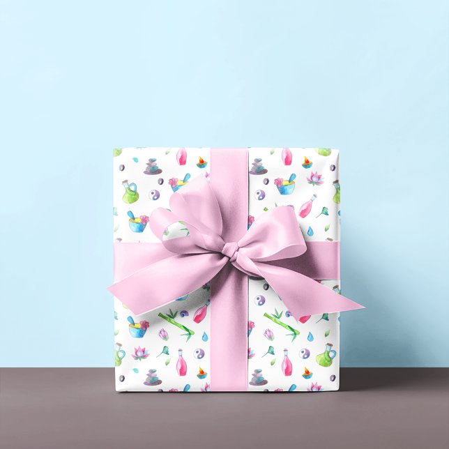 Papier Cadeau Motif Eau Spa Aquarelle (Créateur téléchargé)