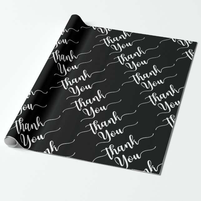 Papier Cadeau Motif élégant de papier d'emballage de Merci (Déroulé)