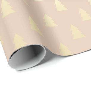 Papier Cadeau Motif élégant et moderne d'arbre de Noël d'or