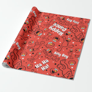 Papier Cadeau Motif Elmo Dancing Rouge