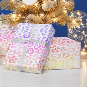 Papier Cadeau Motif empreinte de léopard tendance à dégradé arc-