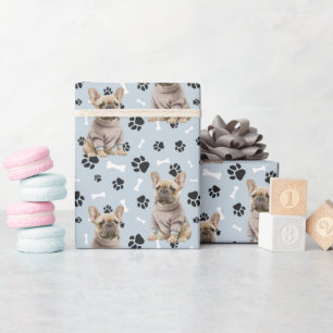 Papier Cadeau Motif Empreinte de patte français de balaise à bal