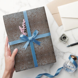 Papier Cadeau Motif en cuir de l'Ouest brun cowboy
