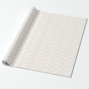 Papier Cadeau Motif en diamant beige et blanc