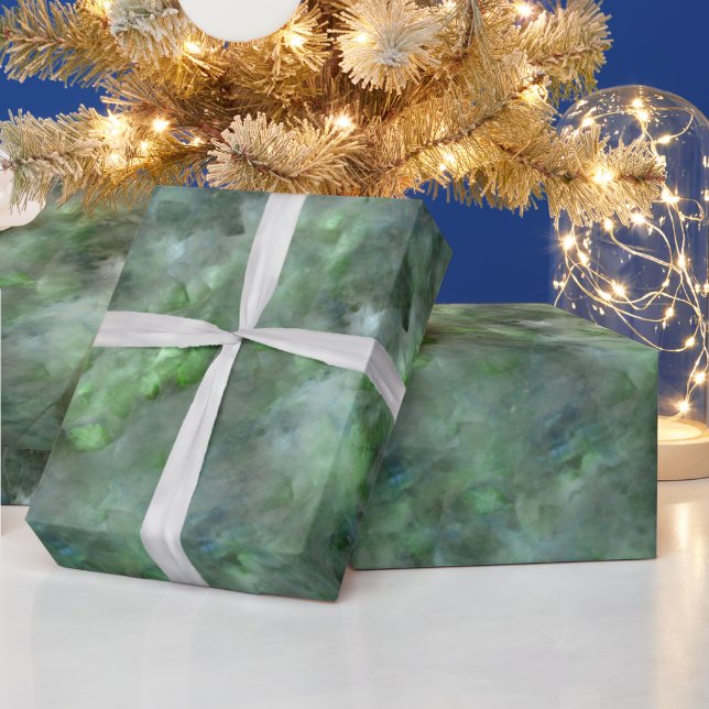 Papier Cadeau motif en granit de quartz vert Abstrait - (Vacances)