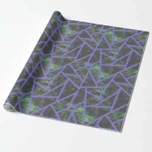 Papier Cadeau Motif en mosaïque violet et verte