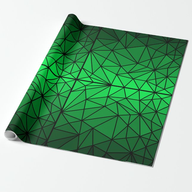 Papier Cadeau Motif en verre tendu 01.Vert.Ligne noire BG (Déroulé)