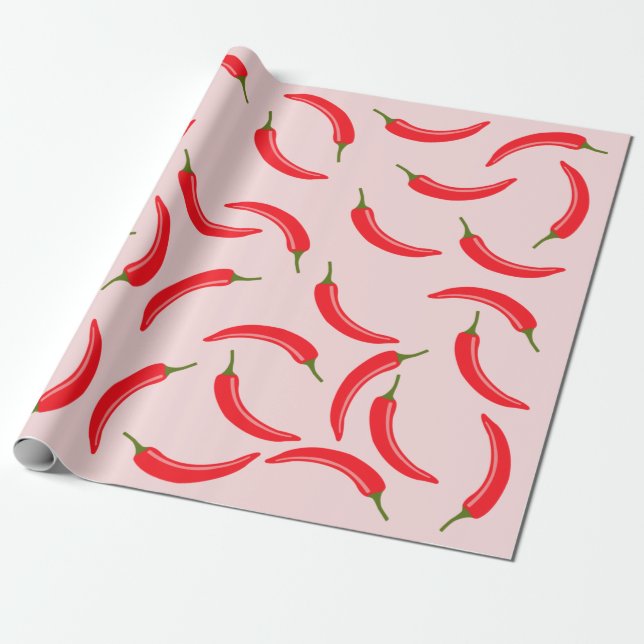 Papier Cadeau Motif épicé Red Chili (Déroulé)