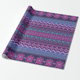 Papier Cadeau motif ethnique Abstrait, vintag ornemental