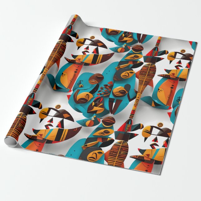 Papier Cadeau Motif ethnique, Conception ethnique, Ethique (Déroulé)