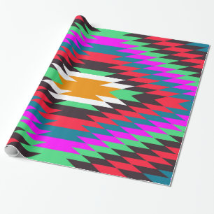 Papier Cadeau motif ethnique traditionnel américain
