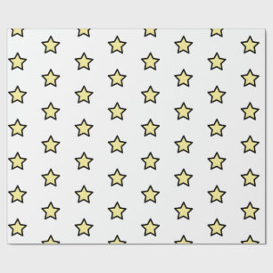 Papier Cadeau Motif Étoile Jaune Minimaliste Moderne