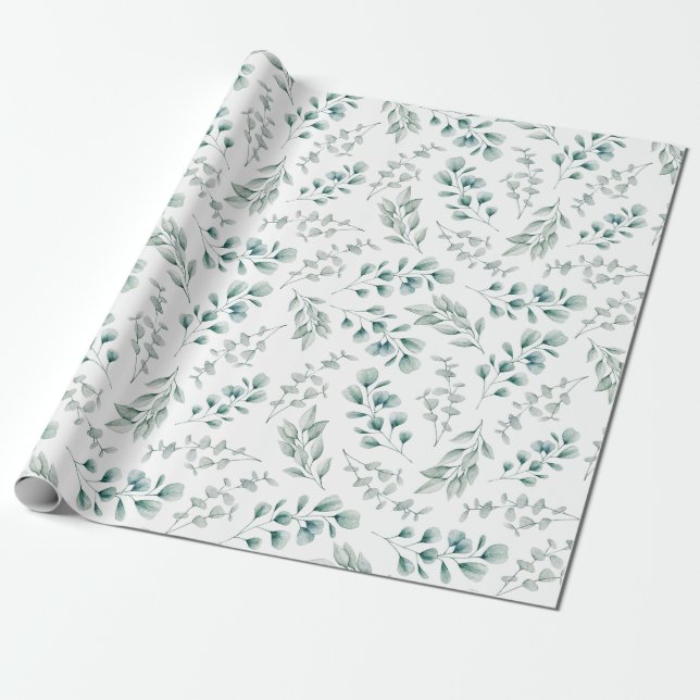 Papier Cadeau Motif Eucalyptus Russe (Déroulé)
