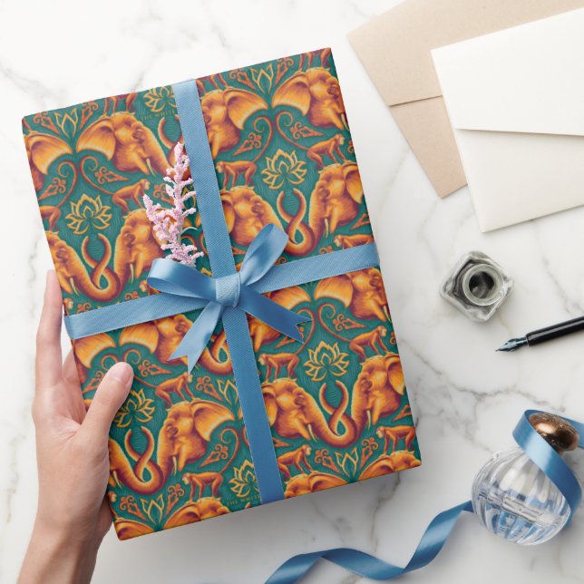 Papier Cadeau Motif Exotique Tapisserie Safari - Le Lotus Blanc (Cadeaux)