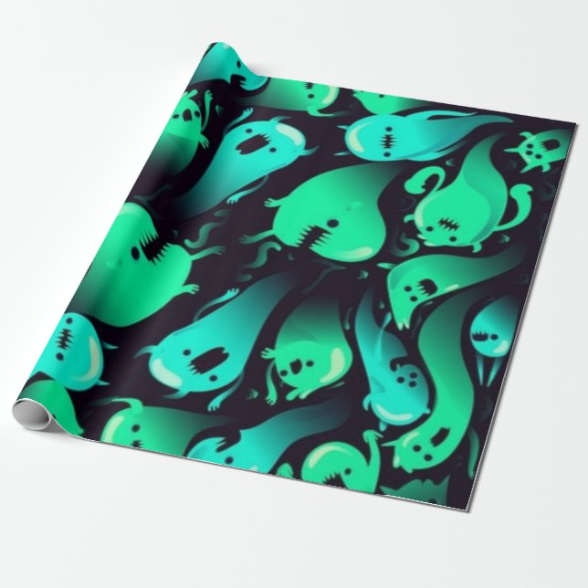 Papier Cadeau Motif fantôme (Déroulé)