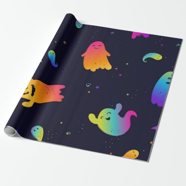 Papier Cadeau Motif fantôme (Déroulé)