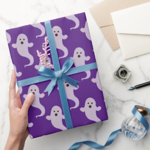 Papier Cadeau Motif fantôme classique sur violet