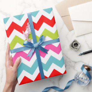 Papier Cadeau Motif festif à chevrons – Rayures rétro de vacance