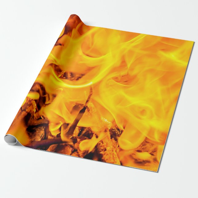 Papier Cadeau Motif Feu Et Flames (Déroulé)