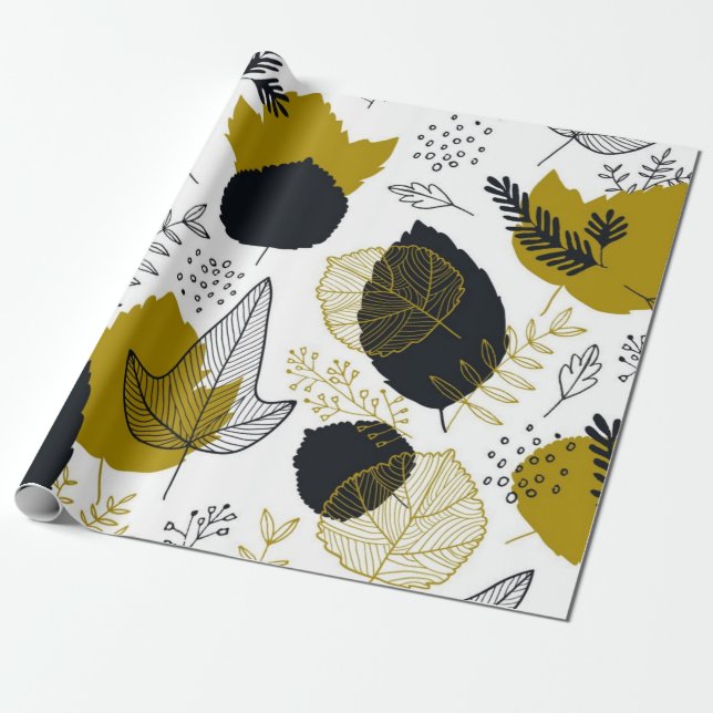Papier Cadeau motif feuille (Déroulé)