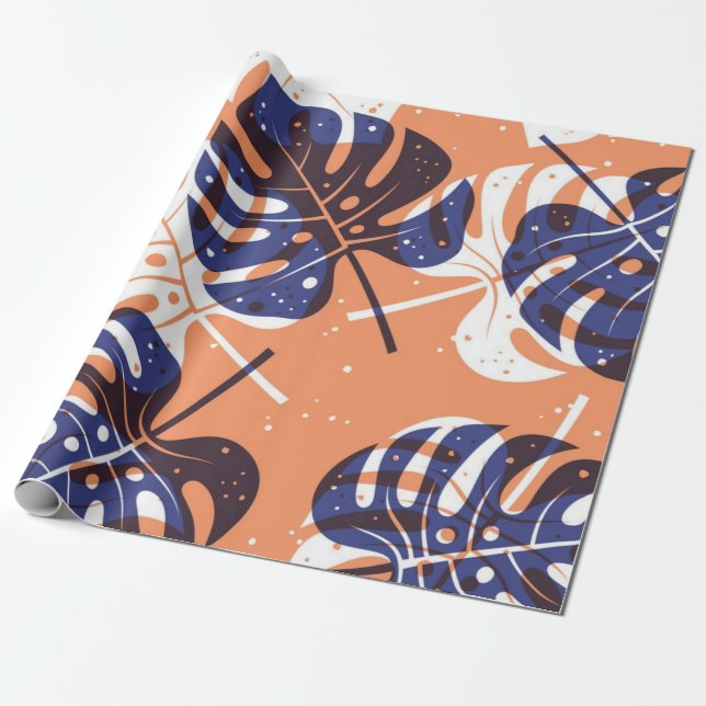 Papier Cadeau motif feuille (Déroulé)