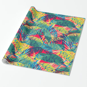 Papier Cadeau Motif Feuille coloré