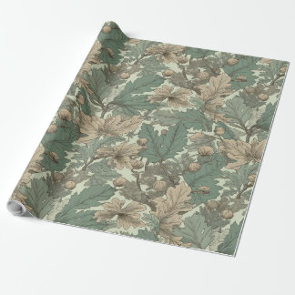 Papier Cadeau motif feuille de chêne