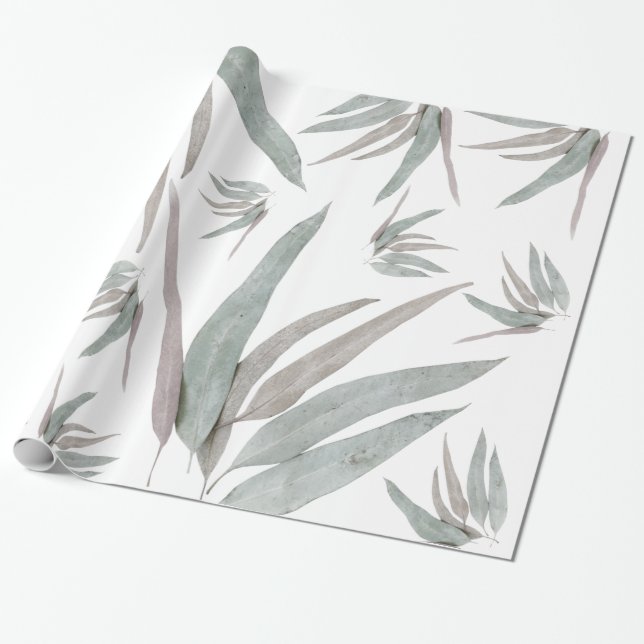 Papier Cadeau Motif Feuille de l'Eucalyptus (Déroulé)