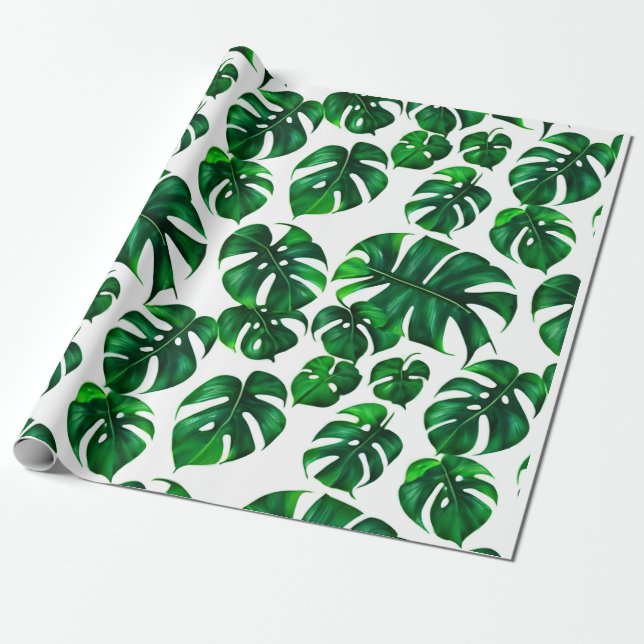 Papier Cadeau Motif Feuille Monstera M (Déroulé)