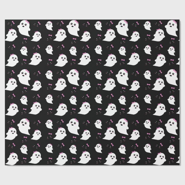Papier Cadeau Motif Fille Fantôme (Plat)