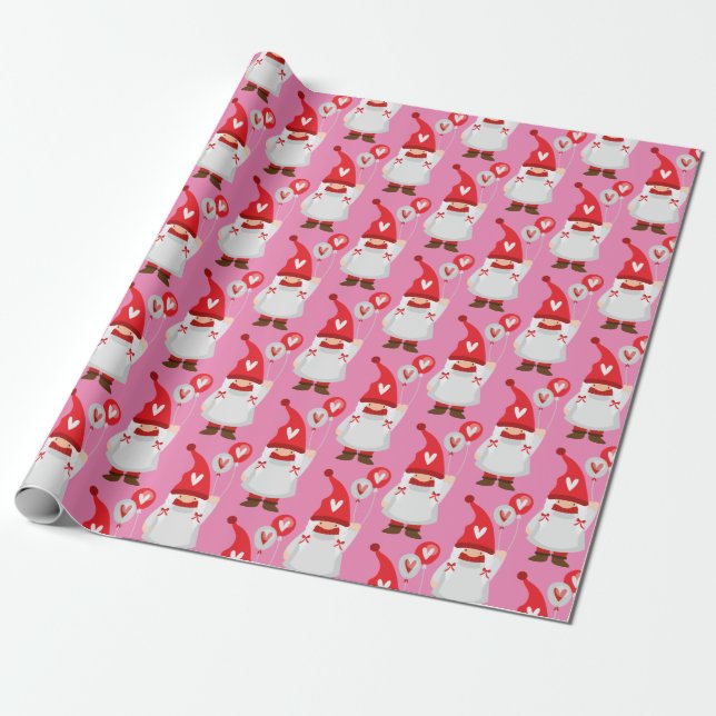 Papier Cadeau Motif fille gode de Saint Valentin (Déroulé)