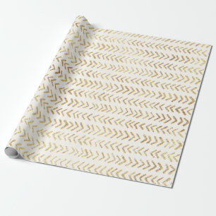 Papier Cadeau Motif Flèche or Faux