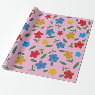 PAPIER CADEAU MOTIF FLEURS COLORÉ ET ÉLÉGANT