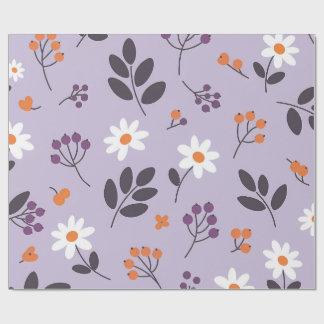 Papier Cadeau Motif floral à marguerite violette - Botanique san