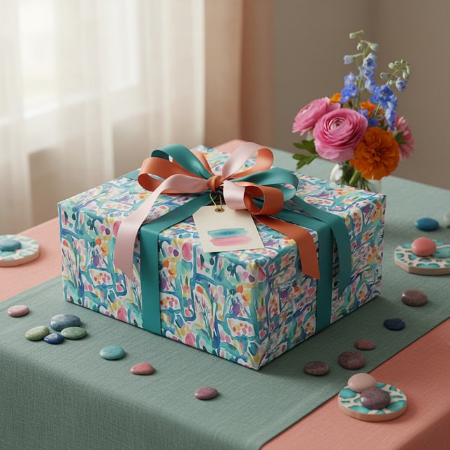 Papier Cadeau motif floral Abstrait d'aquarelle (Créateur téléchargé)