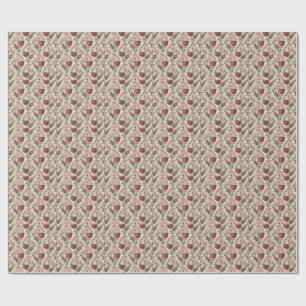 Papier Cadeau Motif floral Art démodé victorien Rose & Damask