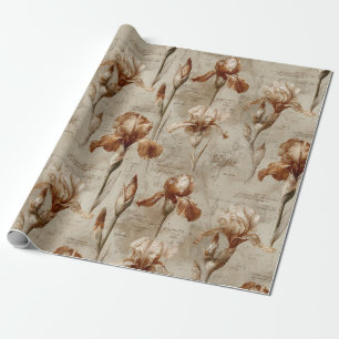 Papier Cadeau Motif floral botanique vintage (4)