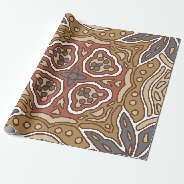 Papier Cadeau motif floral continu arrière-sol ornement, floral, (Déroulé)