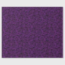 Motif floral damasquiné gothique roses violettes c