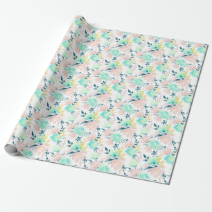 Papier Cadeau Motif floral d'aquarelle