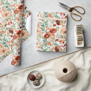 Papier Cadeau Motif floral d'automne