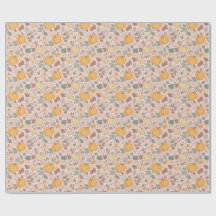 Motif Floral d'Automne Citrouille Rose Vintage
