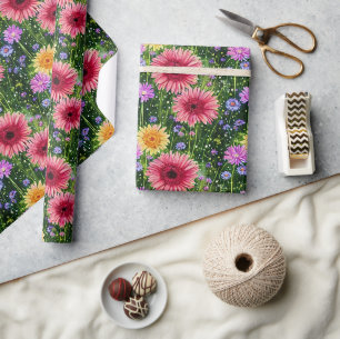 Papier Cadeau Motif floral de ressort lumineux