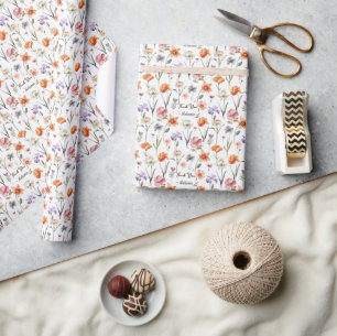Papier Cadeau Motif floral Fleur sauvage moderne Watercolor