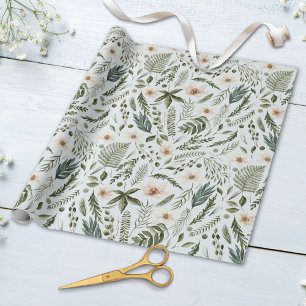 Papier Cadeau Motif floral sans couture à l'aquarelle de fleurs 